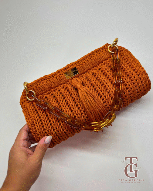 Bolsa Lolla de Crochê com Alça Acrílica - Image 5