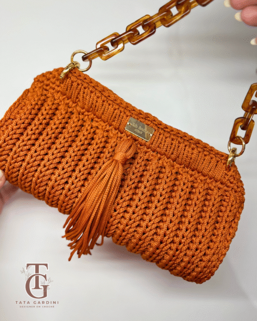Bolsa Lolla de Crochê com Alça Acrílica