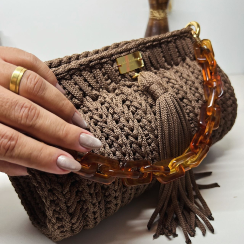 Bolsa Lolla de Crochê com Alça Acrílica - Image 10
